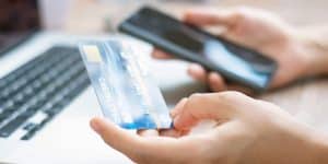 Making an online payment with a card from a phone